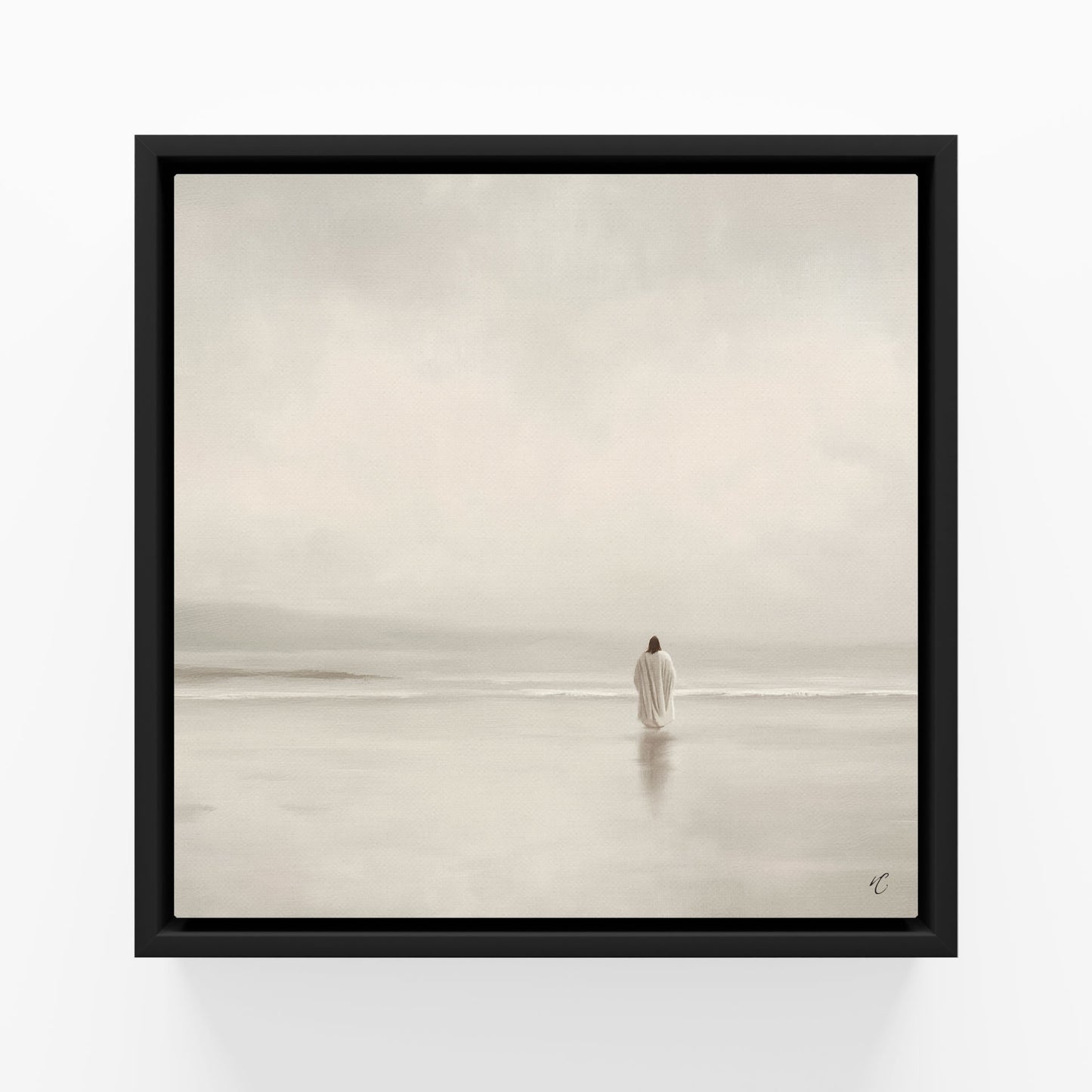 Stillness on the Eternal Shore : Framed Canvas