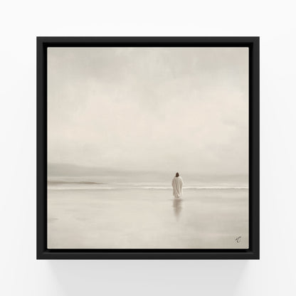 Stillness on the Eternal Shore : Framed Canvas