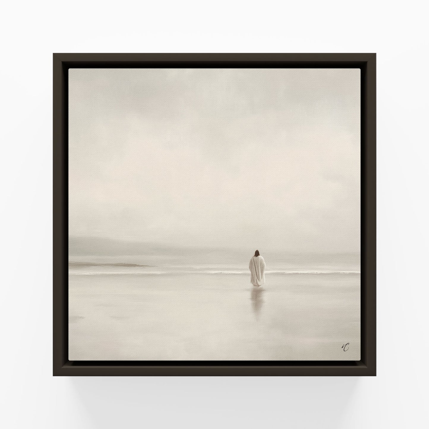 Stillness on the Eternal Shore : Framed Canvas
