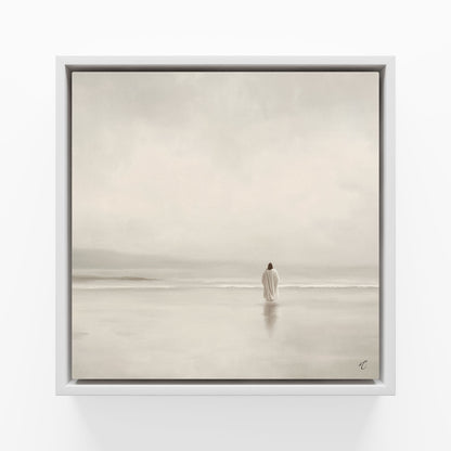 Stillness on the Eternal Shore : Framed Canvas