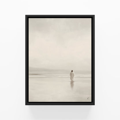 Stillness on the Eternal Shore : Framed Canvas