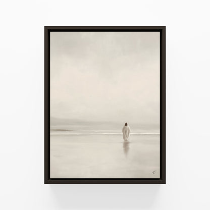 Stillness on the Eternal Shore : Framed Canvas