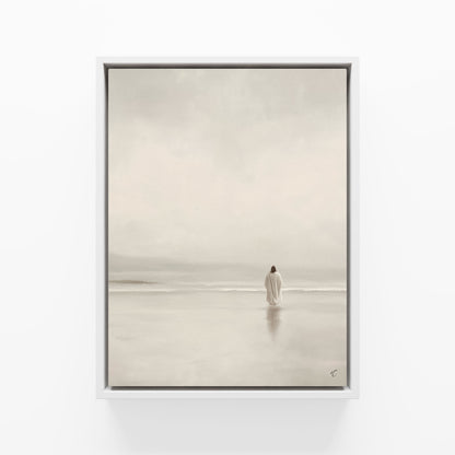 Stillness on the Eternal Shore : Framed Canvas
