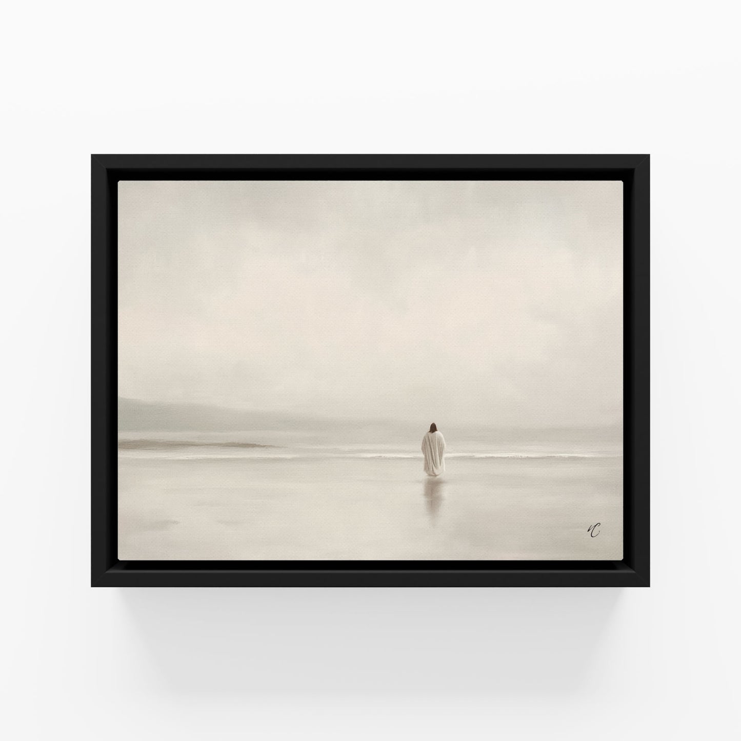 Stillness on the Eternal Shore : Framed Canvas
