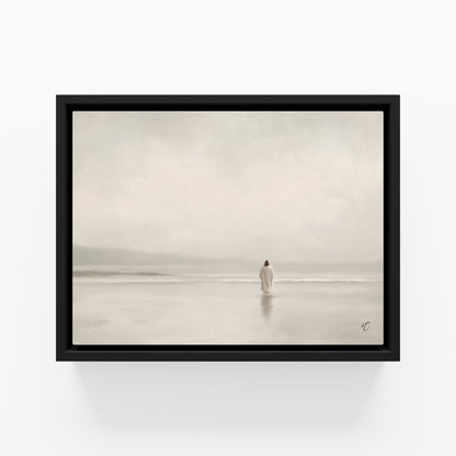 Stillness on the Eternal Shore : Framed Canvas