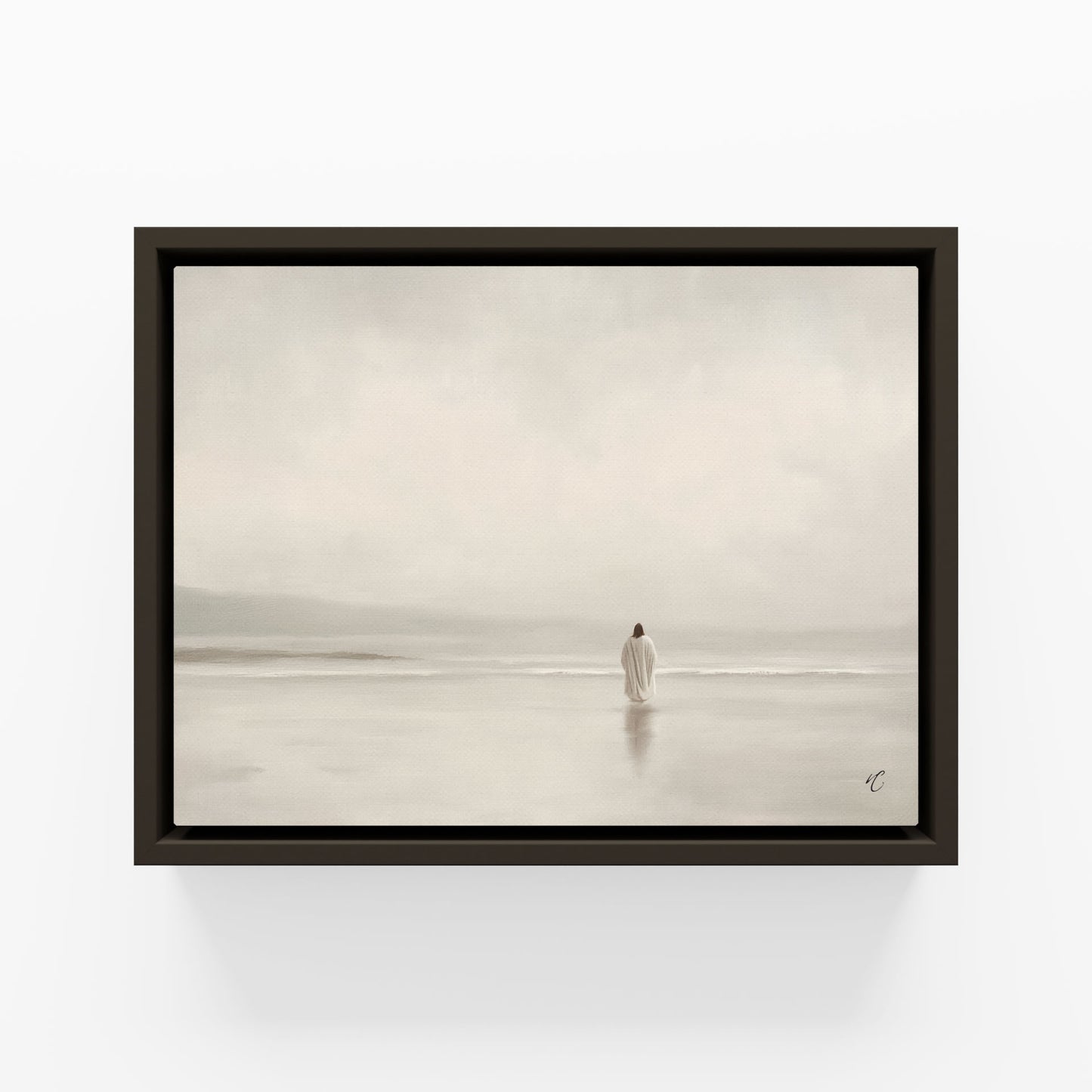 Stillness on the Eternal Shore : Framed Canvas