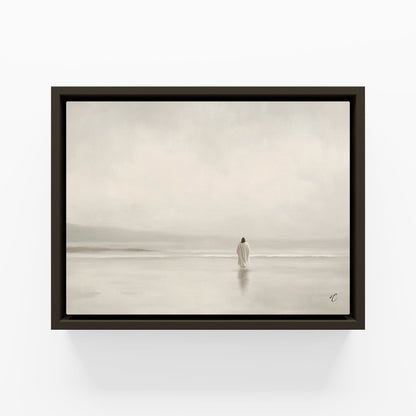 Stillness on the Eternal Shore : Framed Canvas