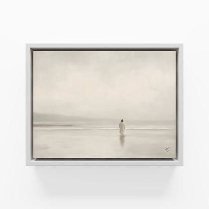 Stillness on the Eternal Shore : Framed Canvas