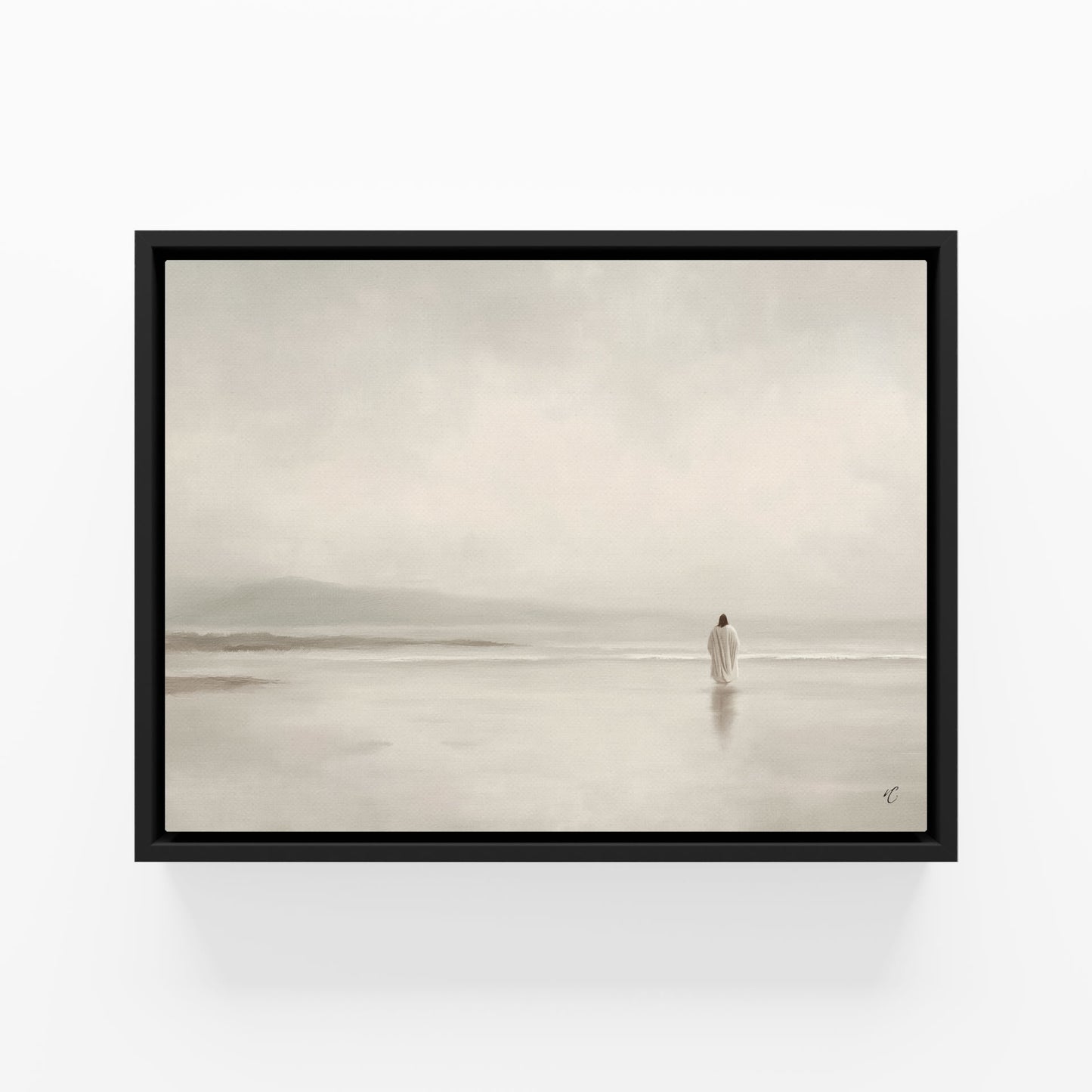 Stillness on the Eternal Shore : Framed Canvas