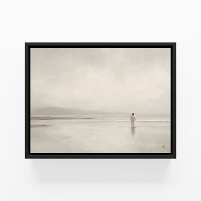 Stillness on the Eternal Shore : Framed Canvas