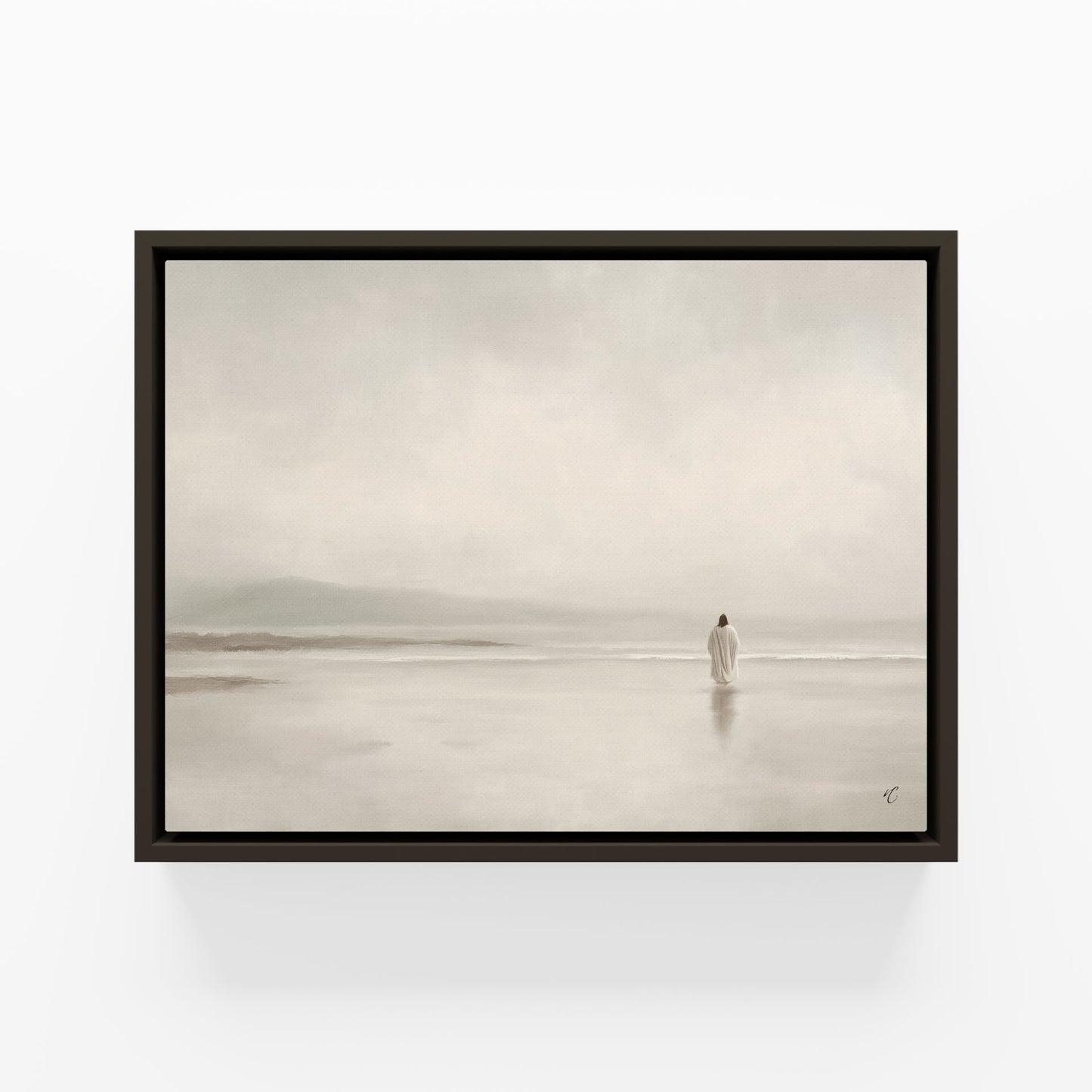 Stillness on the Eternal Shore : Framed Canvas