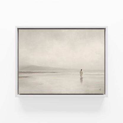 Stillness on the Eternal Shore : Framed Canvas
