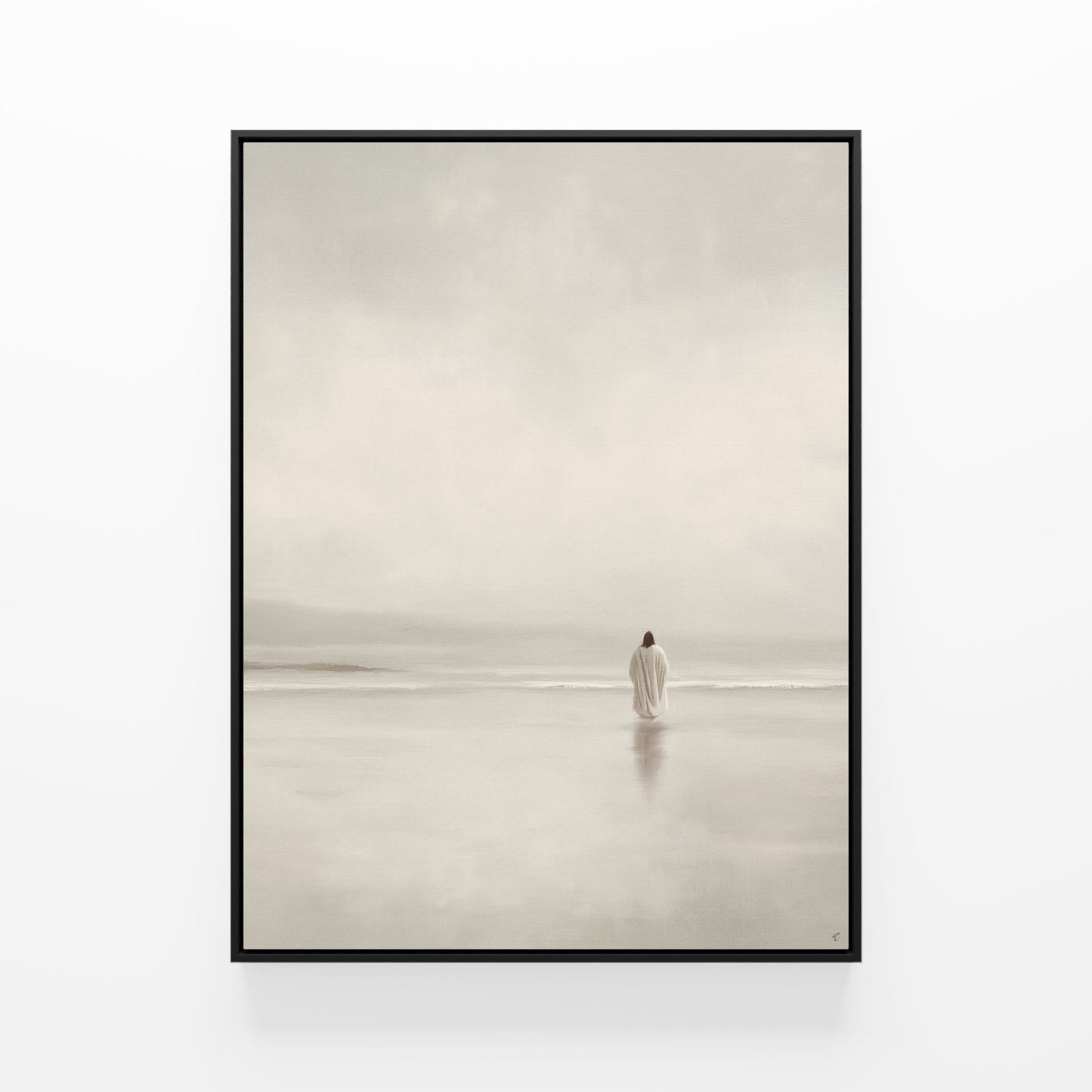 Stillness on the Eternal Shore : Framed Canvas