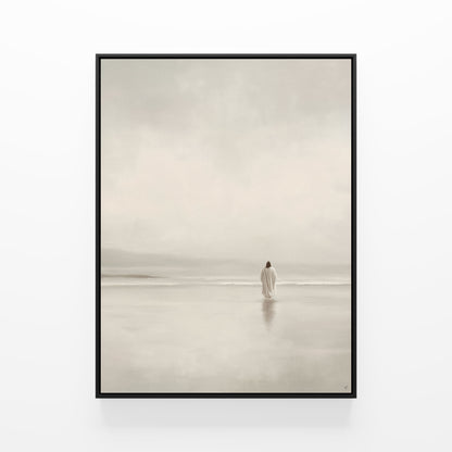 Stillness on the Eternal Shore : Framed Canvas