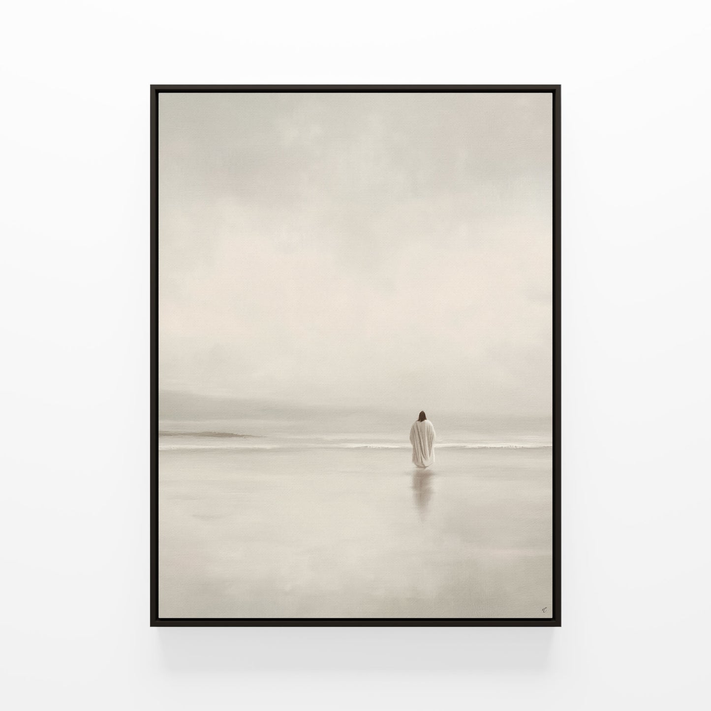 Stillness on the Eternal Shore : Framed Canvas