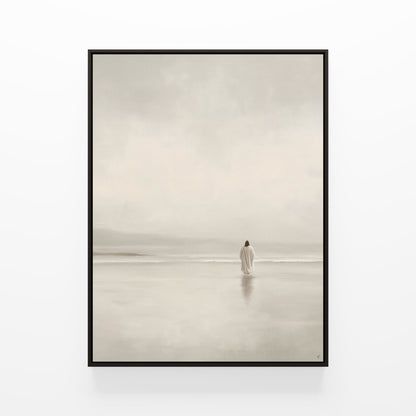 Stillness on the Eternal Shore : Framed Canvas