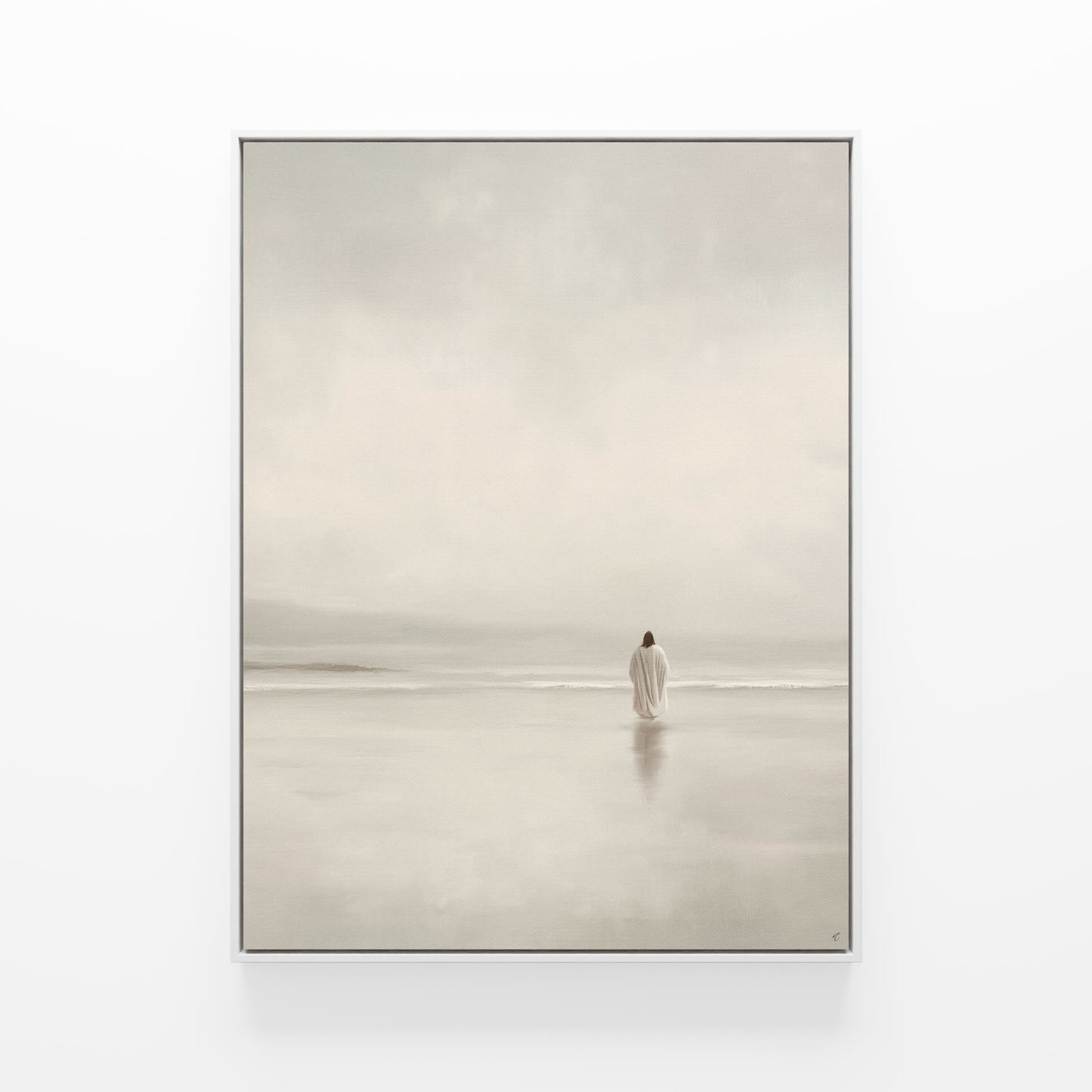Stillness on the Eternal Shore : Framed Canvas