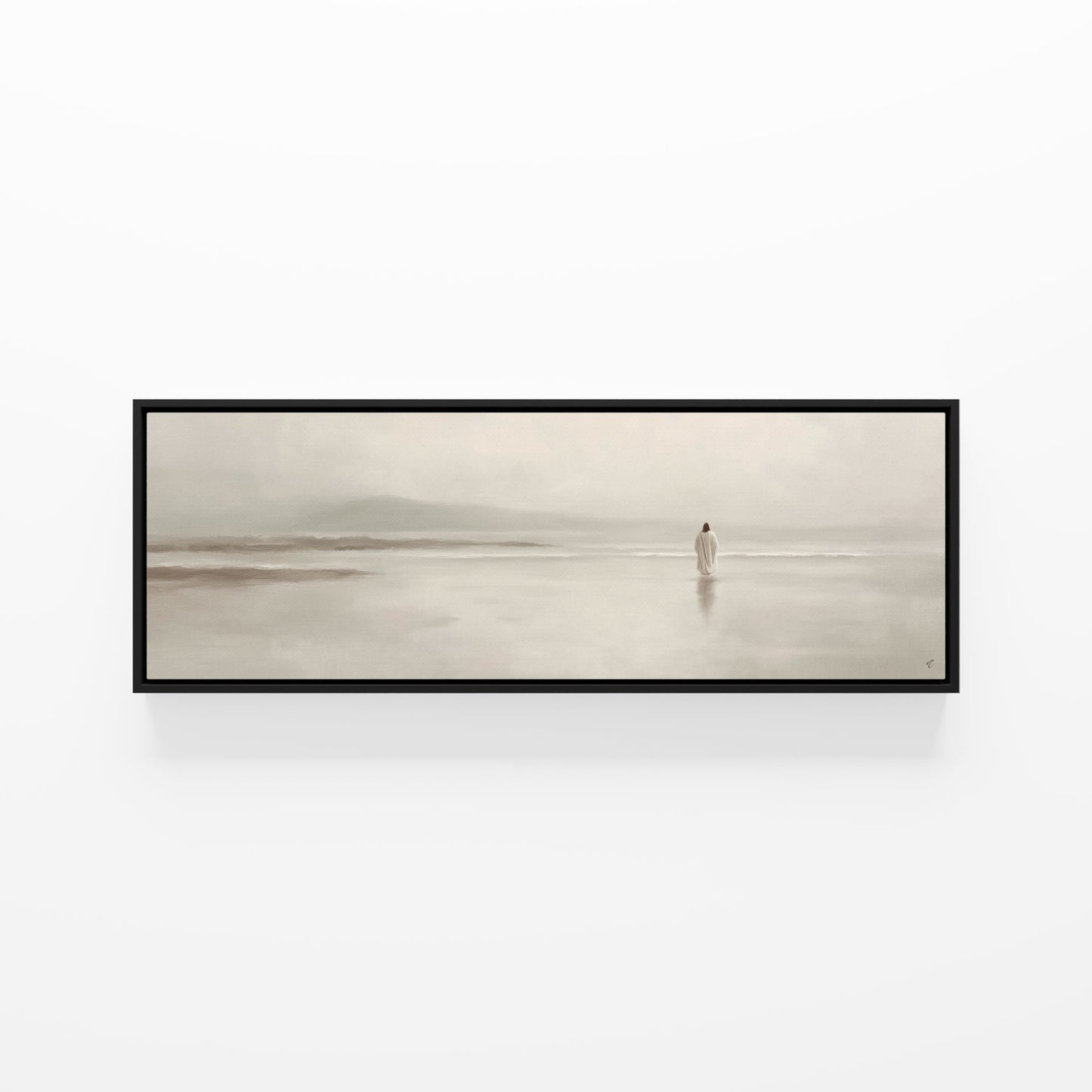 Stillness on the Eternal Shore : Framed Canvas