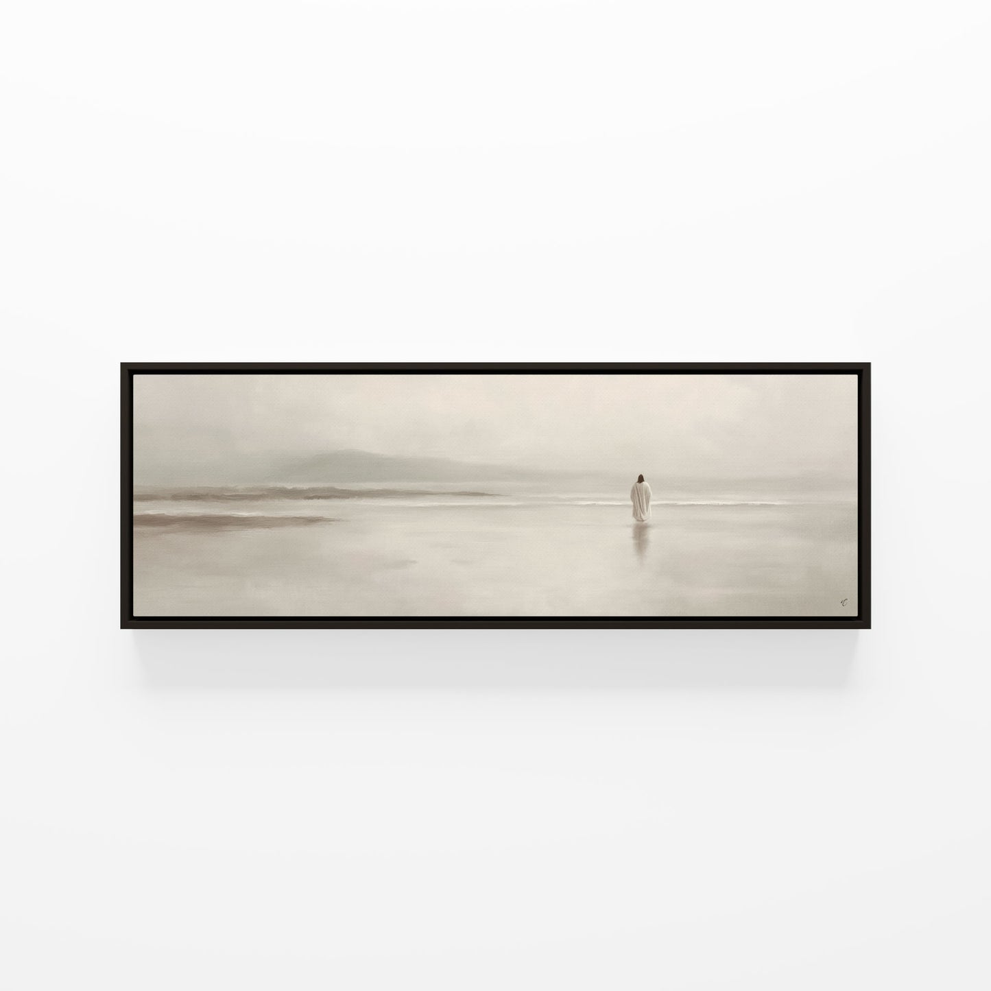 Stillness on the Eternal Shore : Framed Canvas