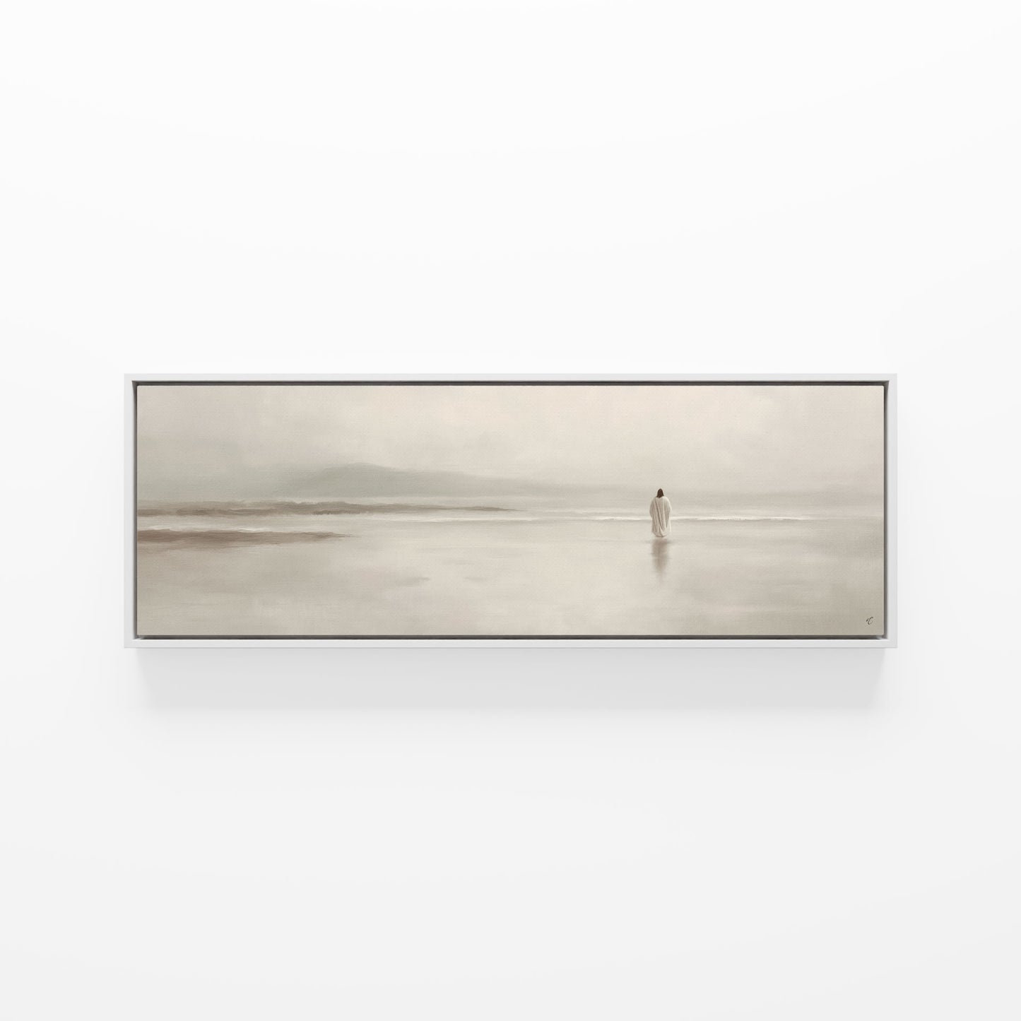 Stillness on the Eternal Shore : Framed Canvas