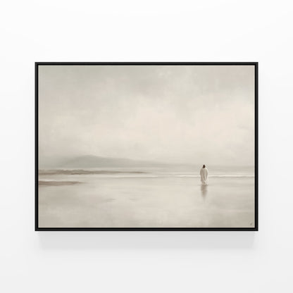 Stillness on the Eternal Shore : Framed Canvas