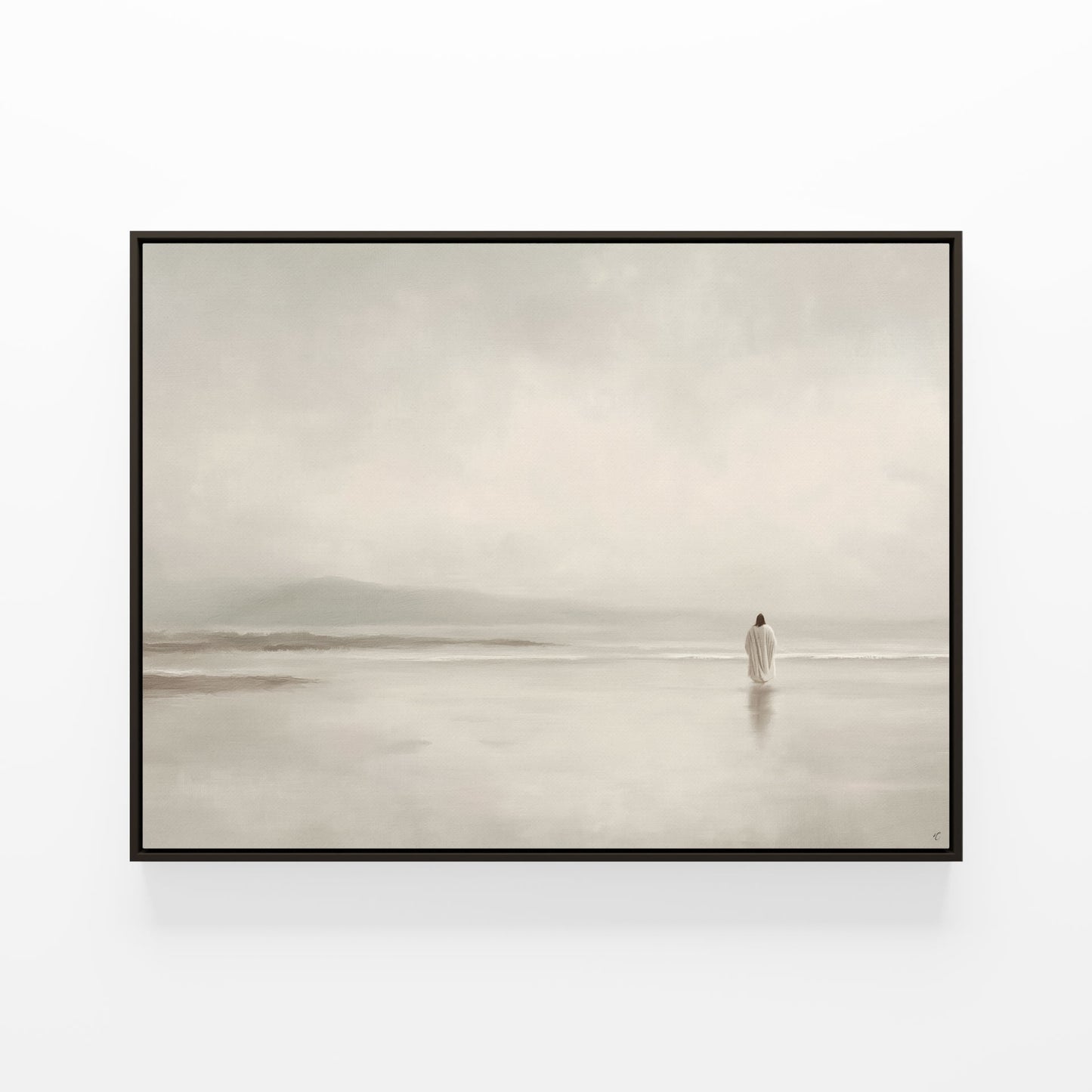 Stillness on the Eternal Shore : Framed Canvas