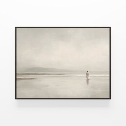 Stillness on the Eternal Shore : Framed Canvas