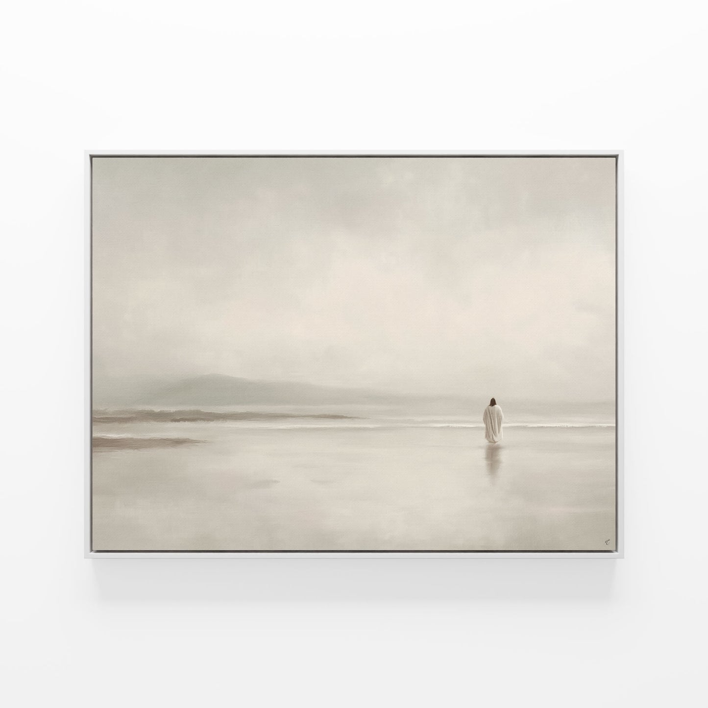 Stillness on the Eternal Shore : Framed Canvas