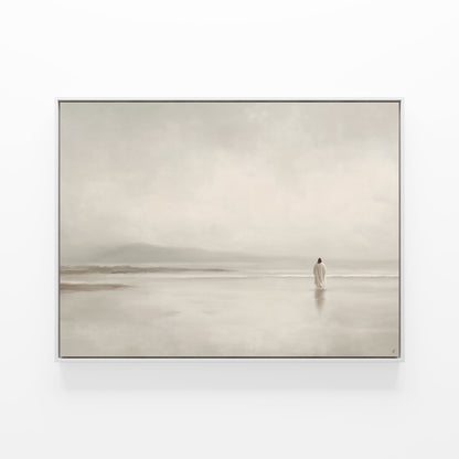 Stillness on the Eternal Shore : Framed Canvas