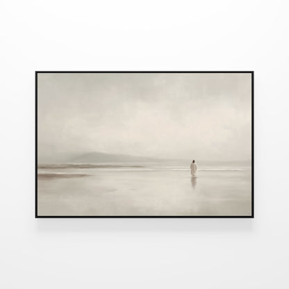 Stillness on the Eternal Shore : Framed Canvas