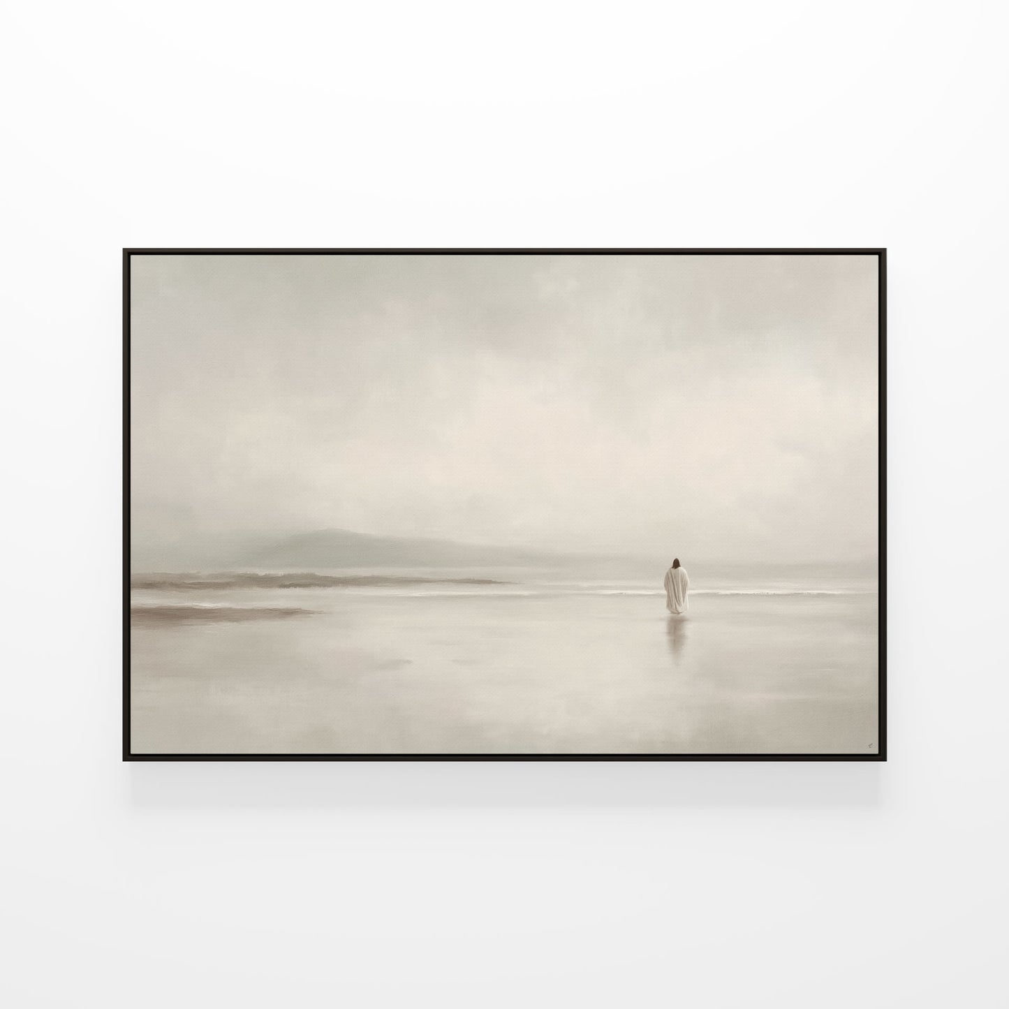 Stillness on the Eternal Shore : Framed Canvas
