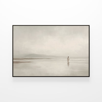 Stillness on the Eternal Shore : Framed Canvas