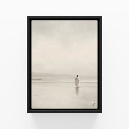 Stillness on the Eternal Shore : Framed Canvas