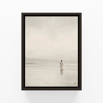 Stillness on the Eternal Shore : Framed Canvas