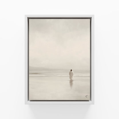 Stillness on the Eternal Shore : Framed Canvas