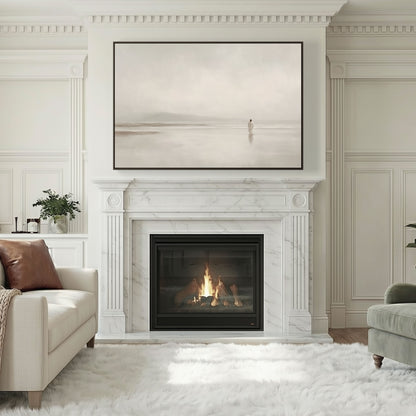 Stillness on the Eternal Shore : Framed Canvas