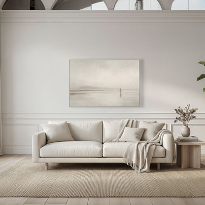 Stillness on the Eternal Shore : Framed Canvas