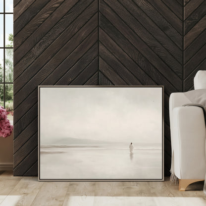 Stillness on the Eternal Shore : Framed Canvas
